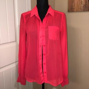 Pink button up blouse